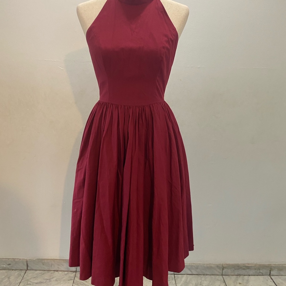 Hearts and Found NWT halter dress in burgundy